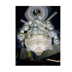 Modern large pendant light crystal church chandelier custom lighting hotel villa lobby luxury crystal chandelier large lighting