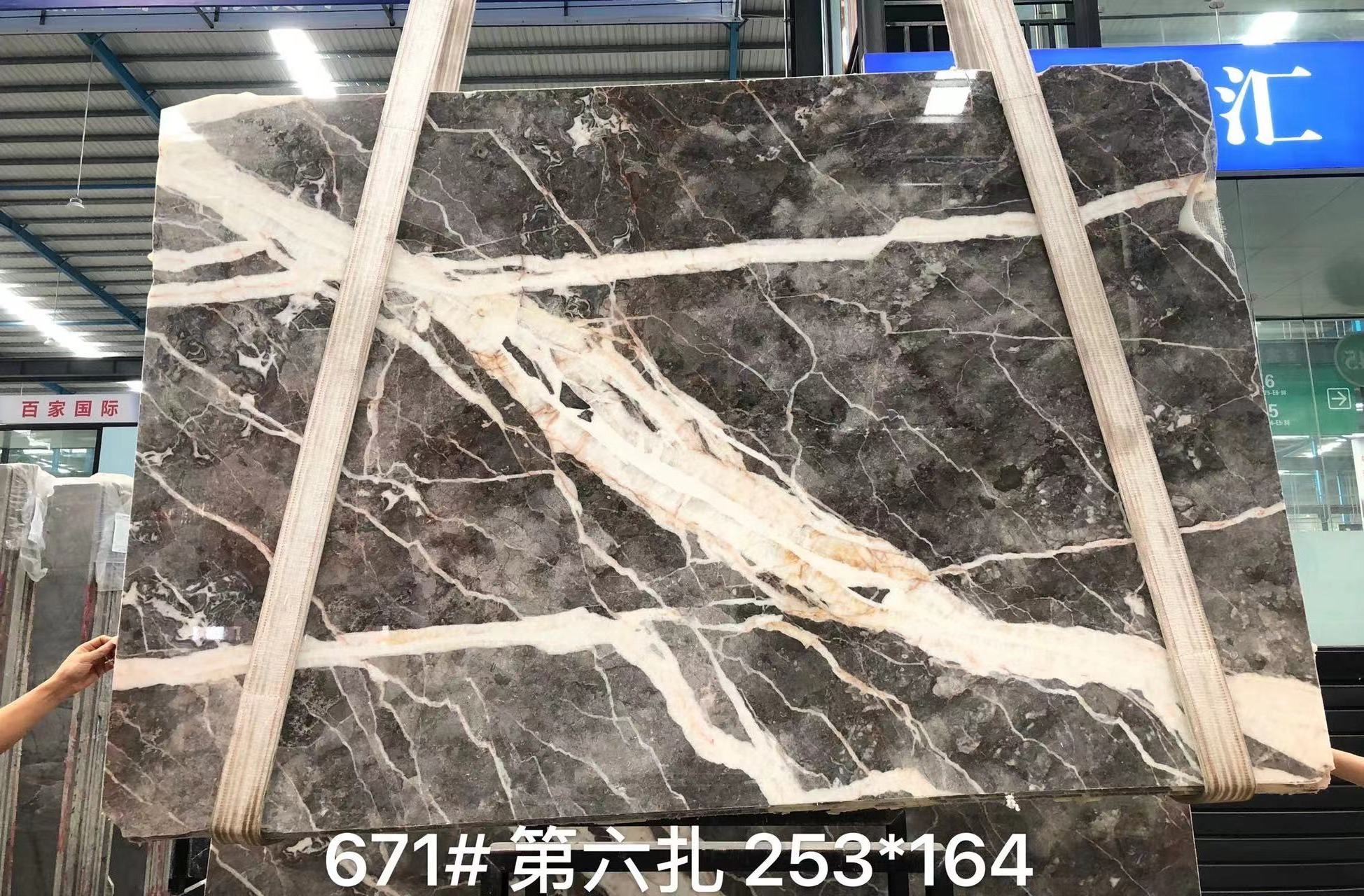 Brilliance Natural Slate High Quality Italy Casso grey Marble Polished Gray Marble Slab For Hotel Decoration