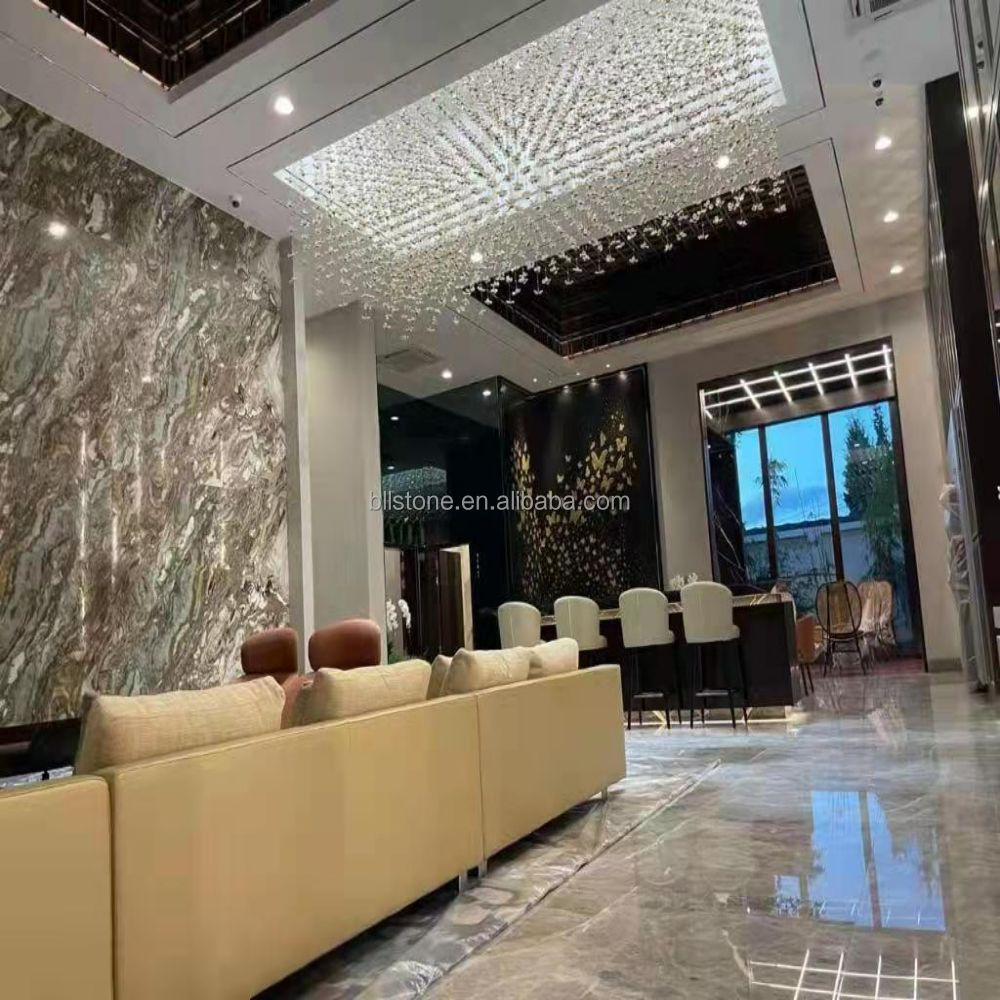 Briliiance Luxury China Grey Marble Italian Symphony Marble For Hotel Lobby Bathroom Tv Wall Cladding And Flooring Stairs