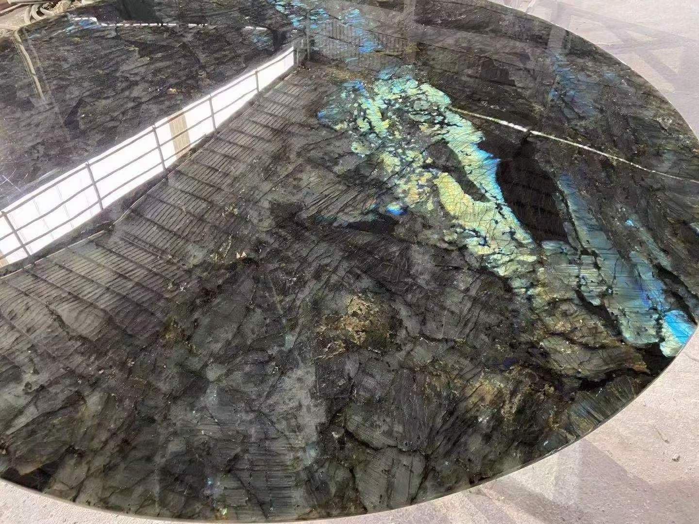 Brilliance Blue Labradorite polished nature luxury granite slab for indoor back wall and dinning table Blue Labradorite granite