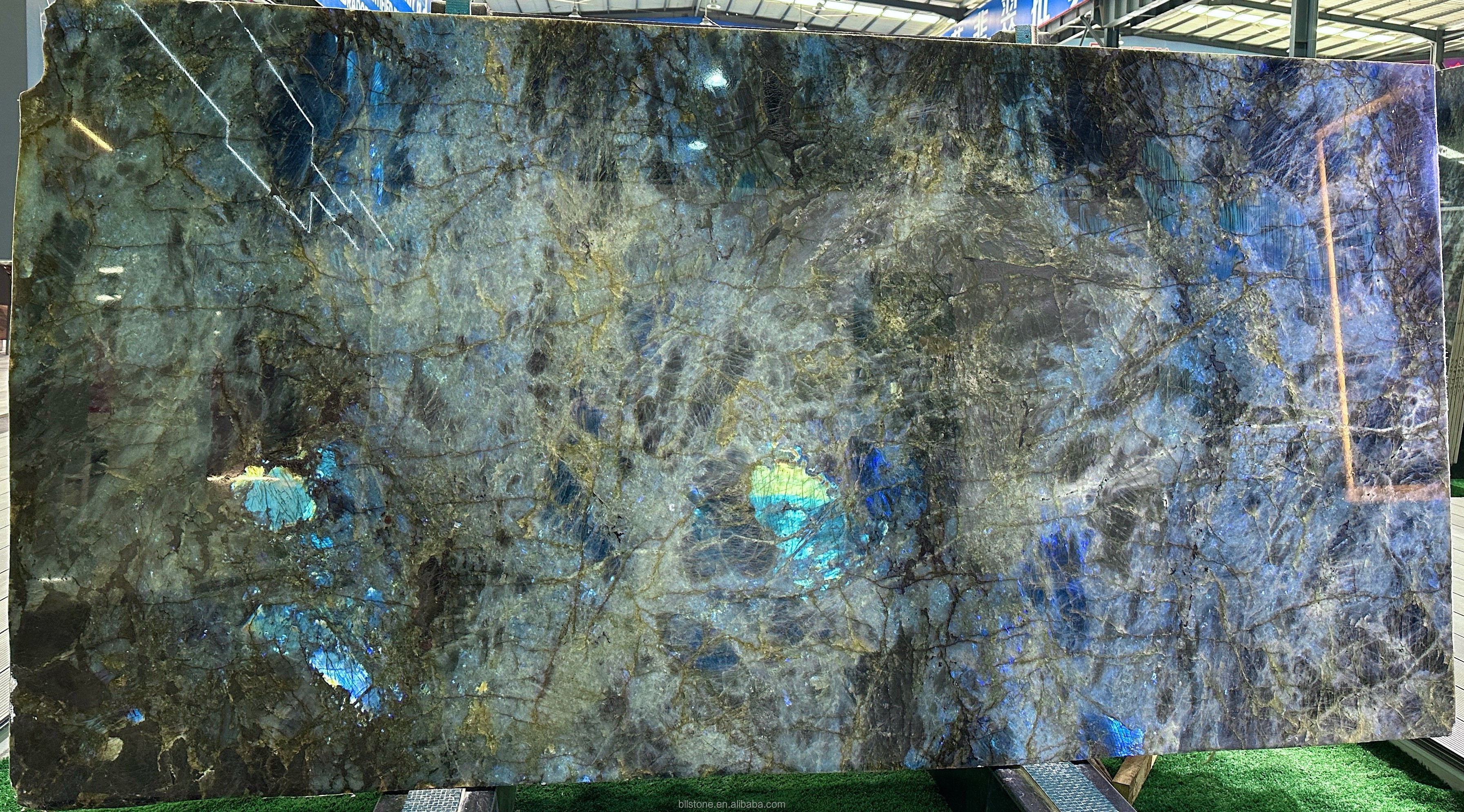 Brilliance Blue Labradorite polished nature luxury granite slab for indoor back wall and dinning table Blue Labradorite granite