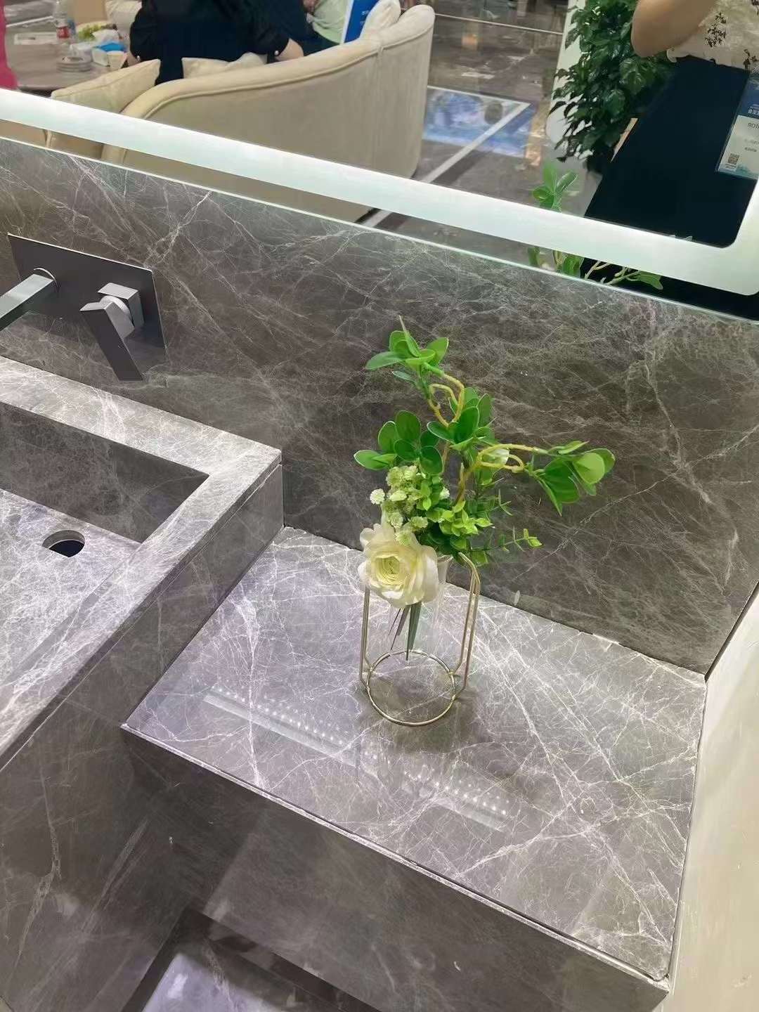 Brilliance Hermes-grey elegant and graceful marble slab for background wall and vanity top Tiles for  indoor floor stairs