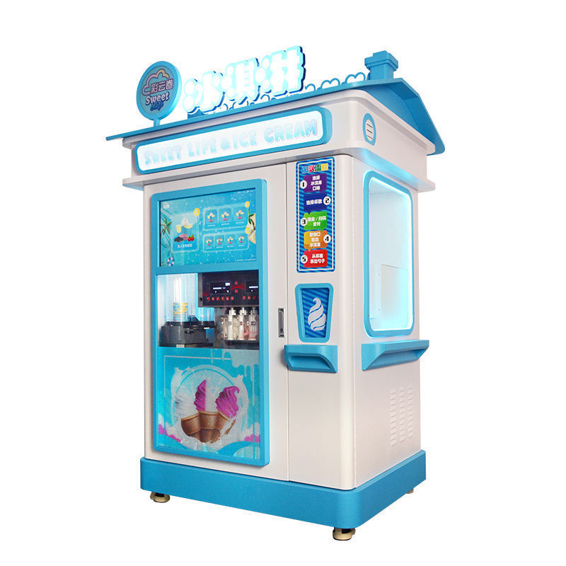 Automatic soft ice cream vending machine with multiple payment system