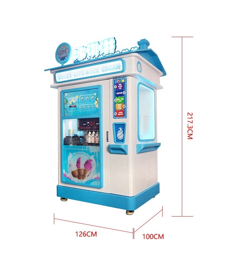 Automatic soft ice cream vending machine with multiple payment system