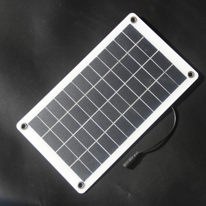 BUHESHUI 7.5W 12V Solar Panel Transparent Semi-flexible Solar Battery Charger Outdoor Connector DC5521 Clips Adapter