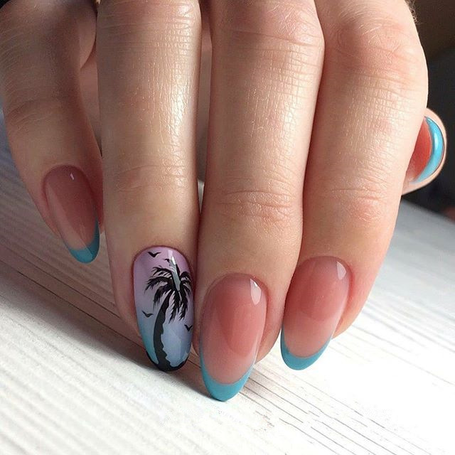 3D Nail Art Decals Geometric Lines Coconut Tree Palms Leaves Flowers Adhesive Sliders Nail Stickers Decorated Manicure Wholesale