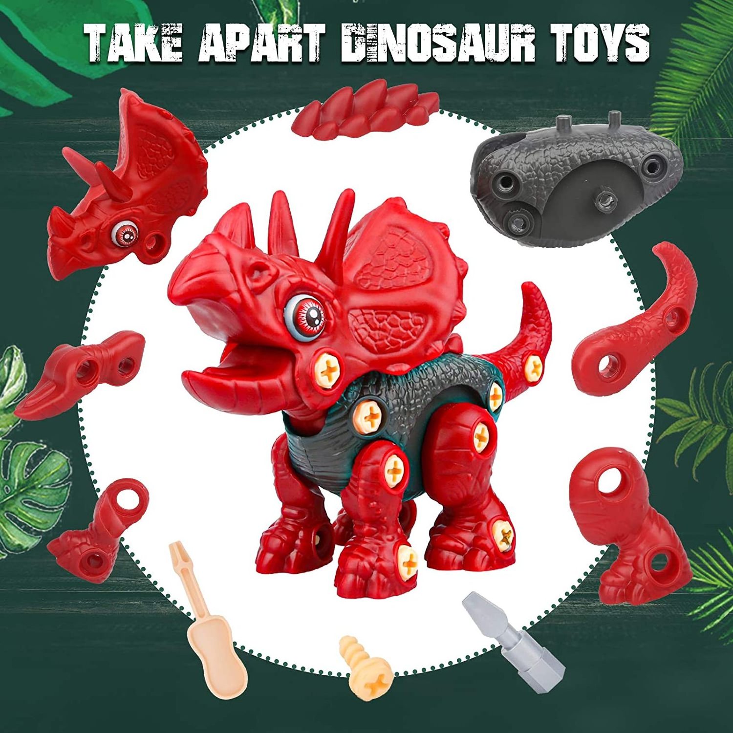 Take Apart Dinosaur Toys for Boys Building Toy Set with Electric Drill STEM Learning for Kids