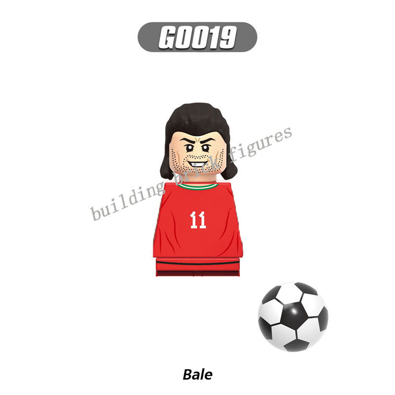 G0103 New Famous Soccer Player Movie Star Ronaldo Benzema Bale Messi Kroos Assemble Building Block Figure Collect Toy