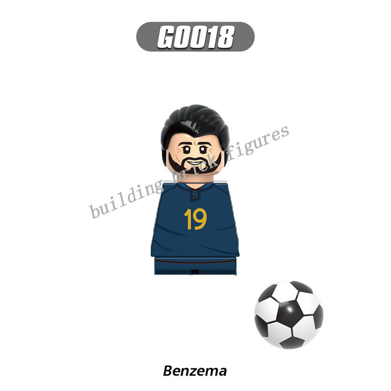 G0103 New Famous Soccer Player Movie Star Ronaldo Benzema Bale Messi Kroos Assemble Building Block Figure Collect Toy