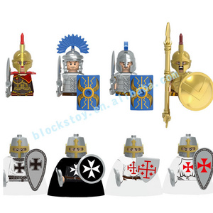 X0316 Medieval Soldier Spartan Woman Knight Sparta Teutonic Hospital Mini Building Blocks Bricks For Children Collection Toys