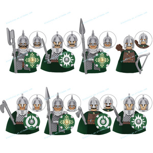 Ro han Sword Shields Bow Arrow Roman Legion Soldiers Guard Troops Medieval Knight Figure Building Block For Children Toys KT1046