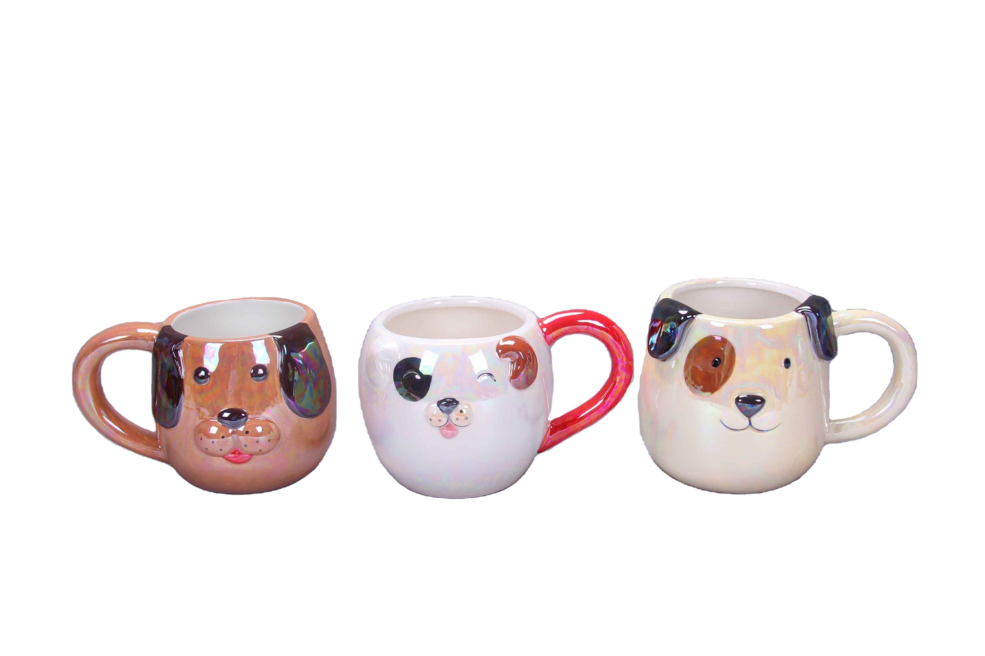 Custom Classic Design Handgrip Animal Coffee Mug 3D Ceramte/Dolomite Hand Painted Cute Dog Mug for Drinking