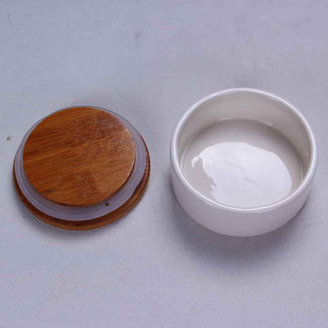 Modern Small ceramic flavour pot with bamboo lid for house usage white ceramic pot with lid