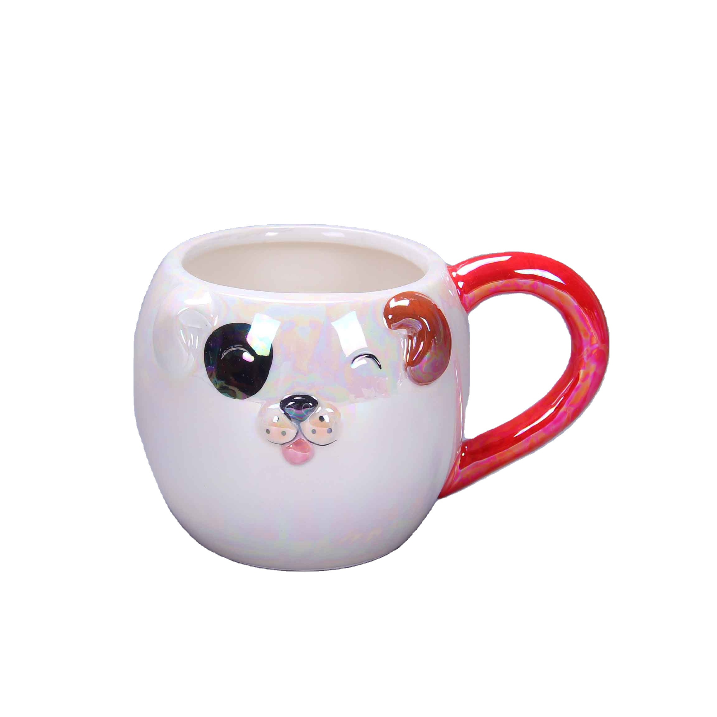 Custom Classic Design Handgrip Animal Coffee Mug 3D Ceramte/Dolomite Hand Painted Cute Dog Mug for Drinking