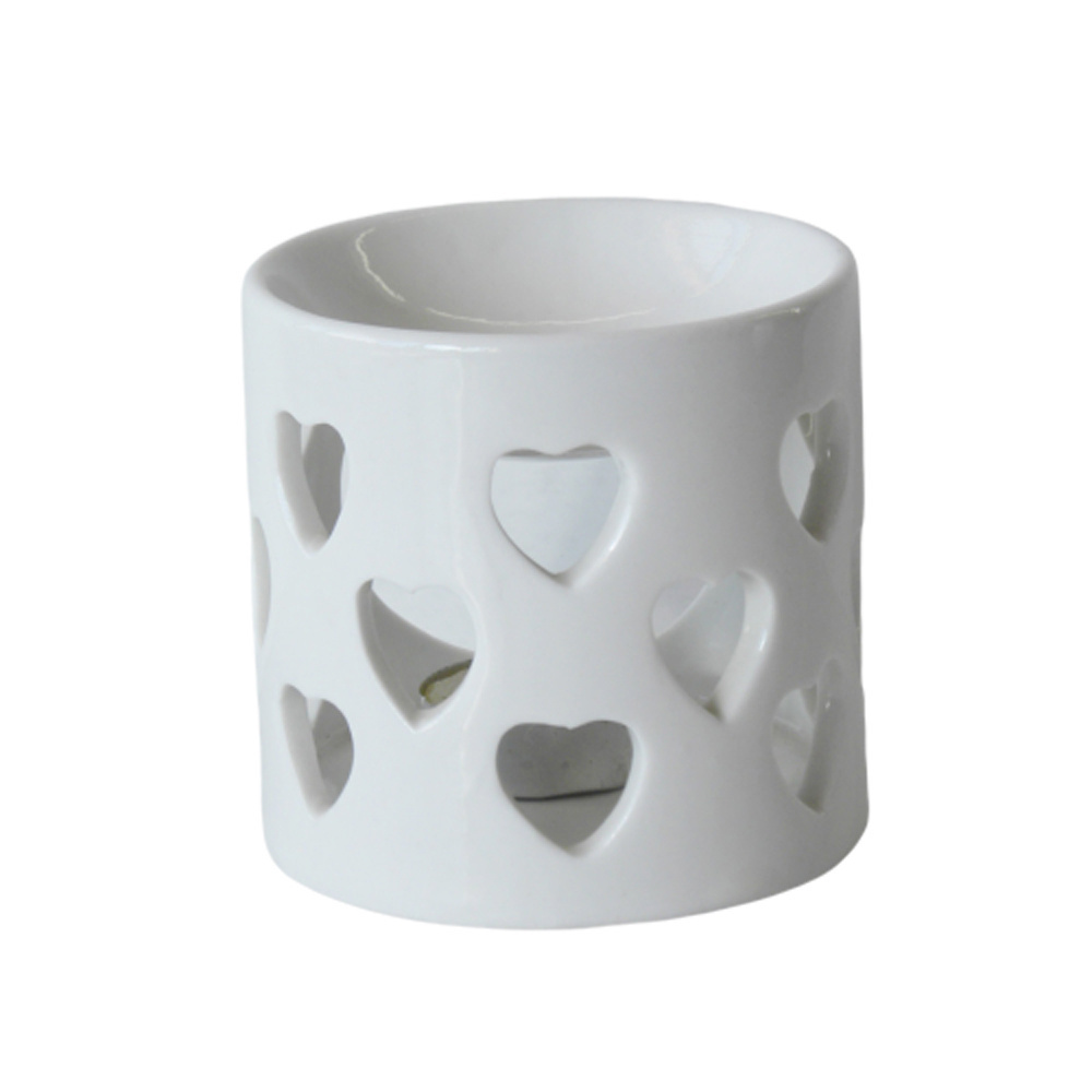 Heart Design Hot Sale Ceramic Candle Melt Holder Fragrance Ceramic Wax Warmer Oil Burner