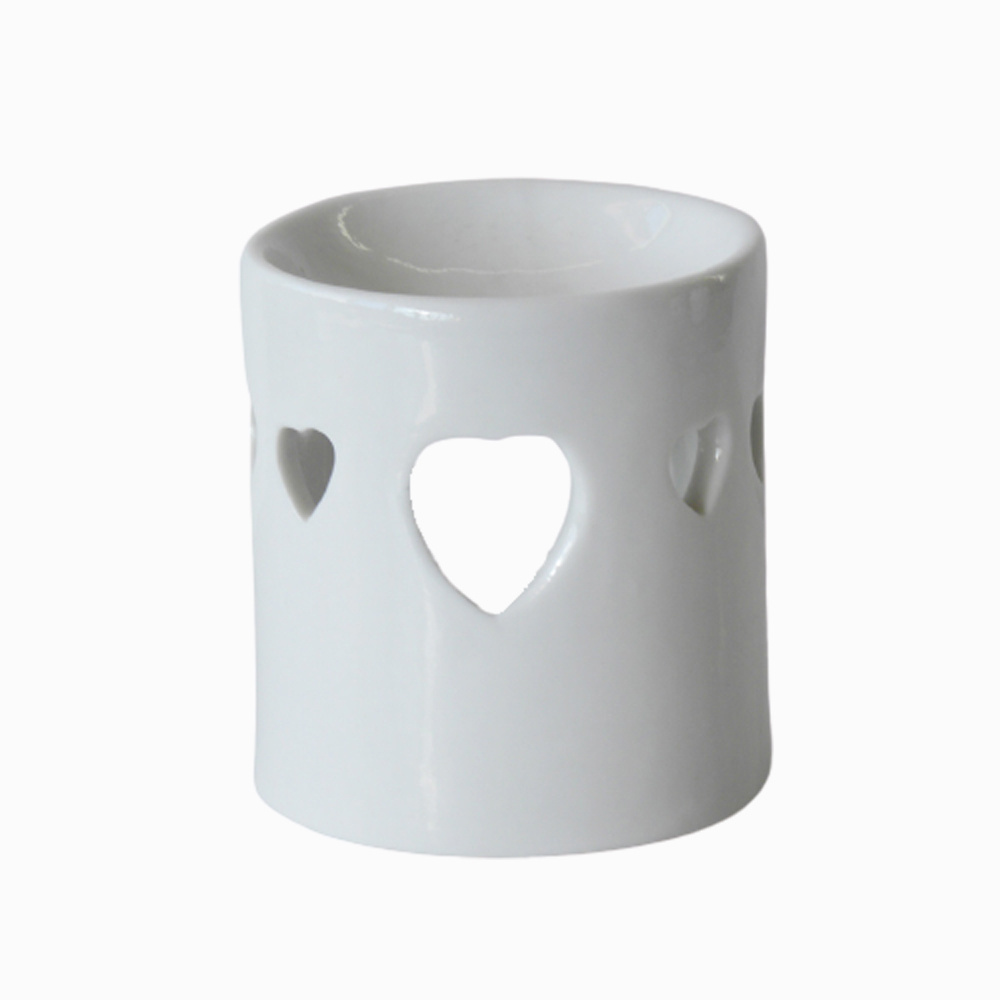 Heart Design Hot Sale Ceramic Candle Melt Holder Fragrance Ceramic Wax Warmer Oil Burner