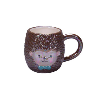 Cute Hedgehog Figural Ceramic Coffee Mug with Handle 3D Design