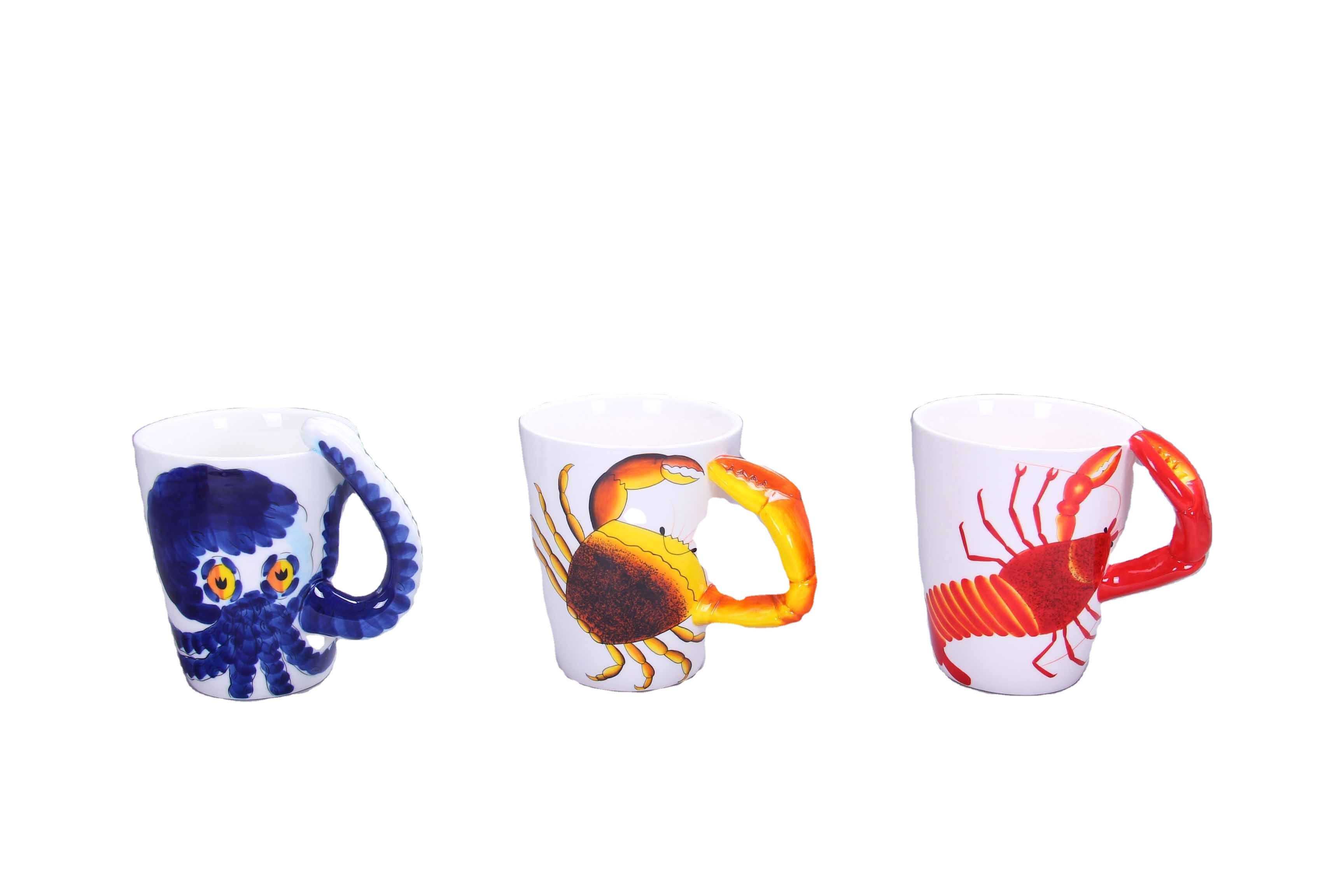 3D Design  Ceramic Mugs Octopus Shape Mug with Handgrip Cute Coffee Cups For Water Bottle