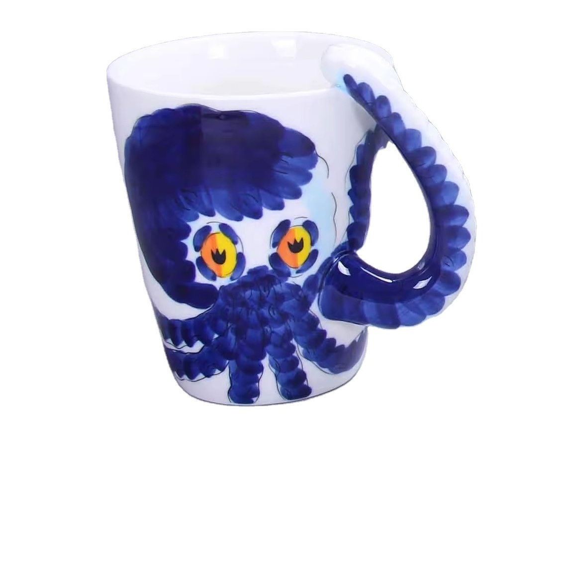 3D Design  Ceramic Mugs Octopus Shape Mug with Handgrip Cute Coffee Cups For Water Bottle