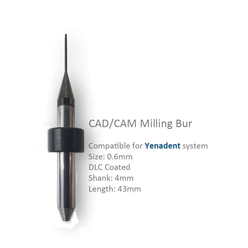 Dental Diamond coating  cad cam milling system Lithium disilicate milling bur for  inlab dental zirconia material