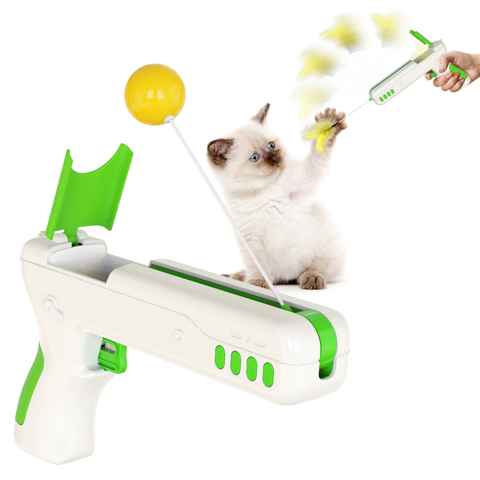 Wonderful Outdoor Training interactive teasing cat toy and swing ball rebound teasing cat gun