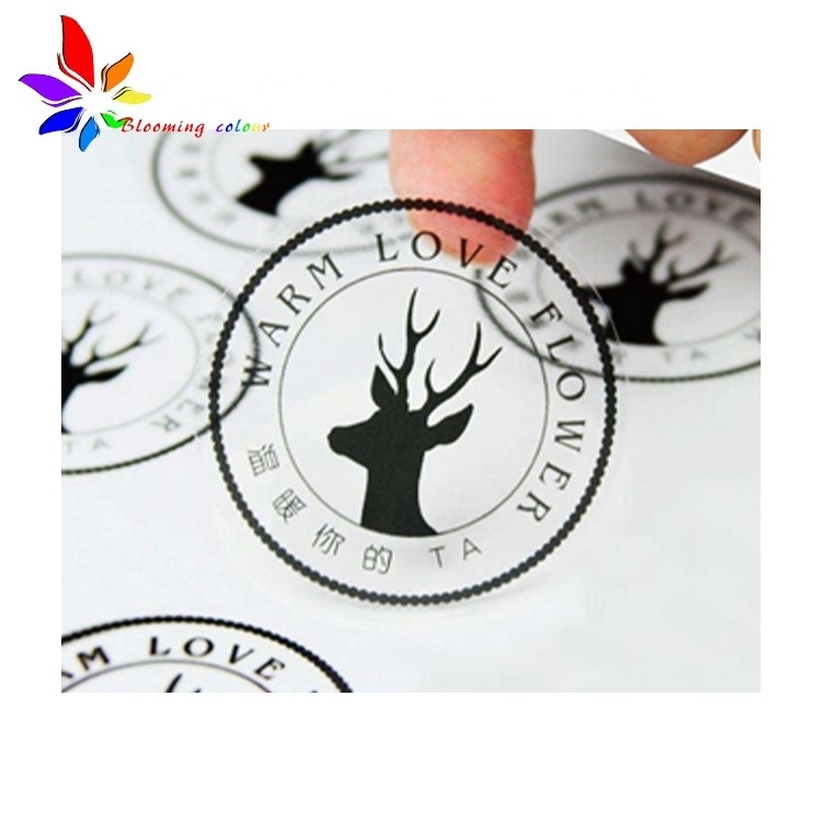 Wholesale High Quality private logo transparent round colorful print sticker label