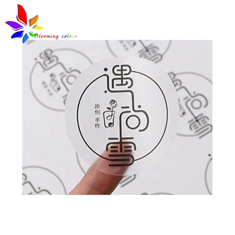 Wholesale High Quality private logo transparent round colorful print sticker label