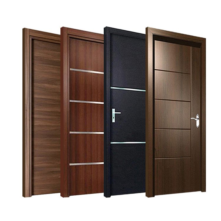 Factory price soundproof Interior wooden melamine hotel doors with smart security card lock