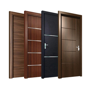 Factory price soundproof Interior wooden melamine hotel doors with smart security card lock