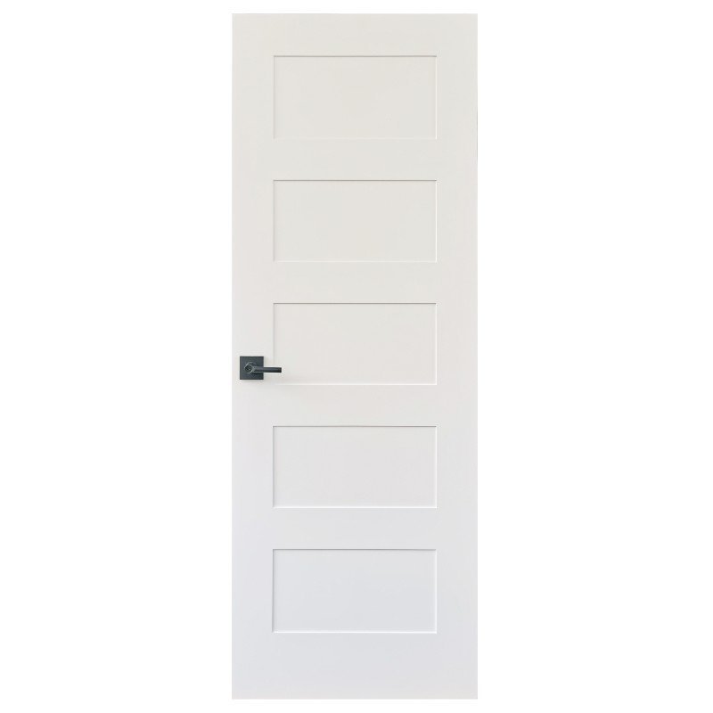 Modern Style Swing interior wood 5 panels shaker door design with white primed