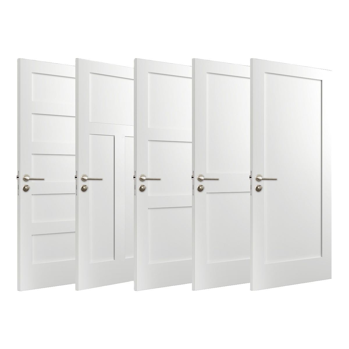 Hot Selling Modern Bedroom Pre Hung 30x80 96 Inch Wood Single White Primed Solid Core Interior Shaker Doors