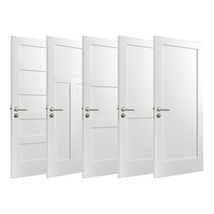 Hot Selling Modern Bedroom Pre Hung 30x80 96 Inch Wood Single White Primed Solid Core Interior Shaker Doors