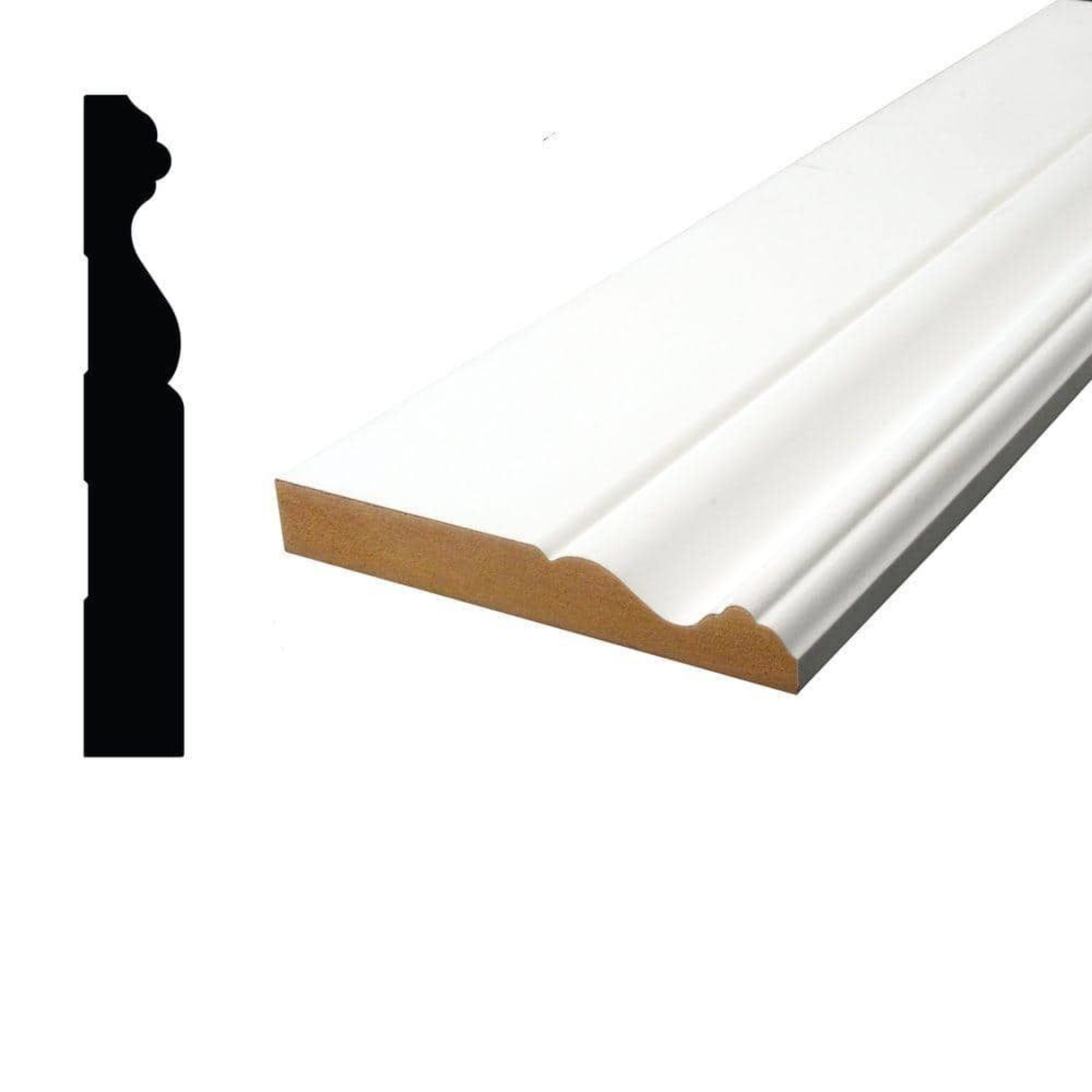 USA Popular White Primer Building Decoration Solid Wood DoorJamb MDF Baseboard Wood Trim