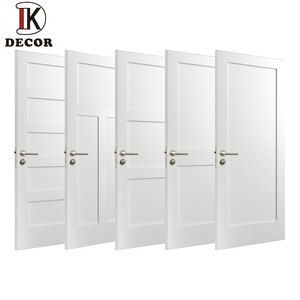 30 x 80 in. 2-Panel Unequal White Primer Solid Core Wood Single Prehung Interior Shaker Door For Hous