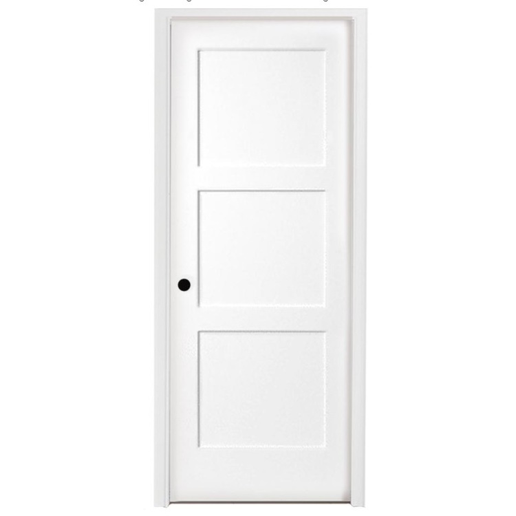 30 x 80 in. 2-Panel Unequal White Primer Solid Core Wood Single Prehung Interior Shaker Door For Hous