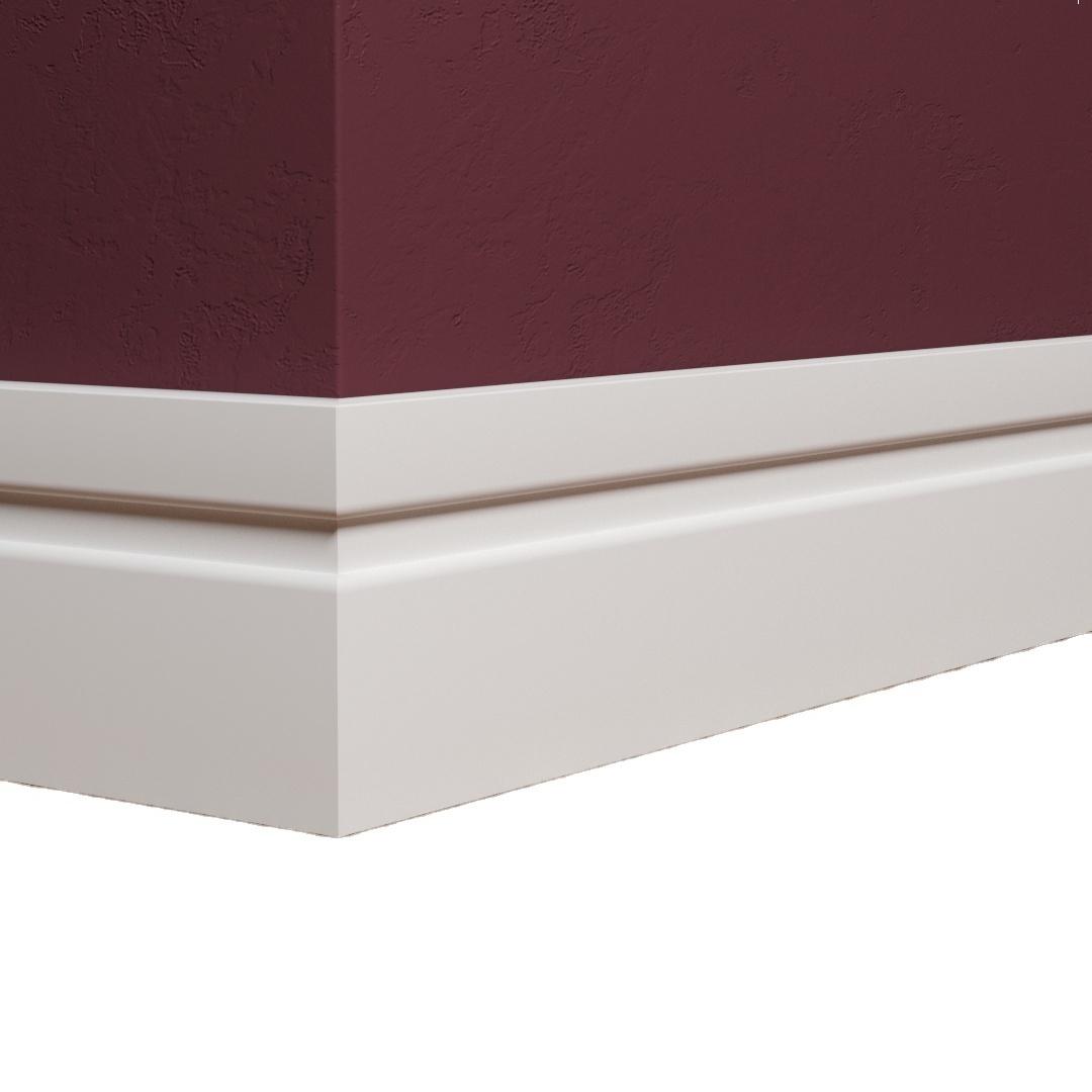 Cheap American Popular Colonial Baseboard Pine White Primed Baseboard Wood Trim Mouldings