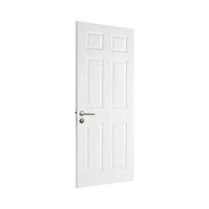 Cheap Price 6 panels white painted HDF interior wooden prehung moulded door for apartment