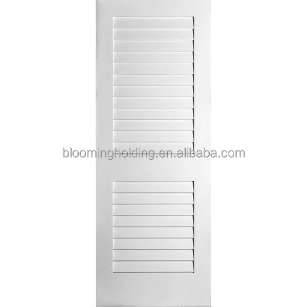 Popular Interior White Primed 2-panel MDF  Louver Door for Bathroom