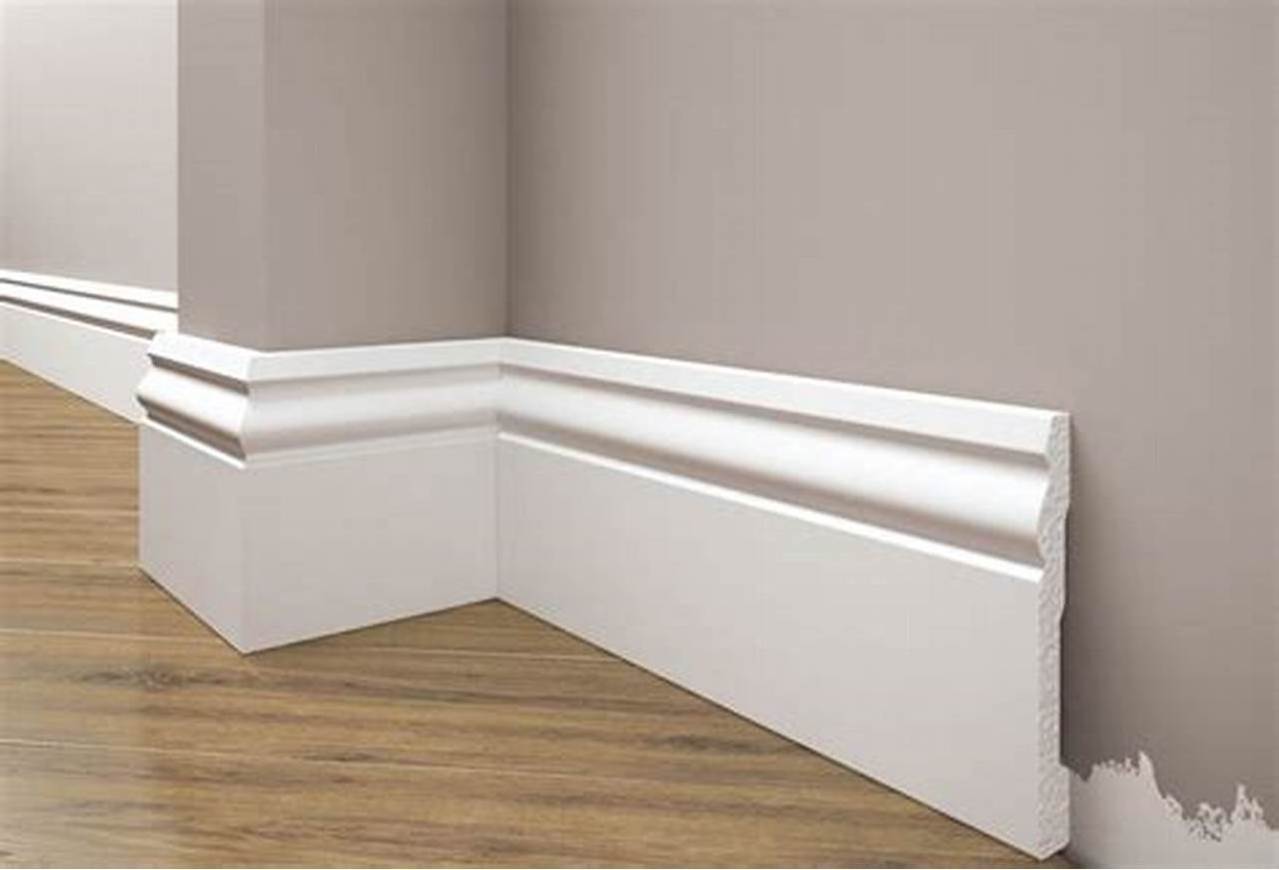 Cheap American Popular Colonial Baseboard Pine White Primed Baseboard Wood Trim Mouldings