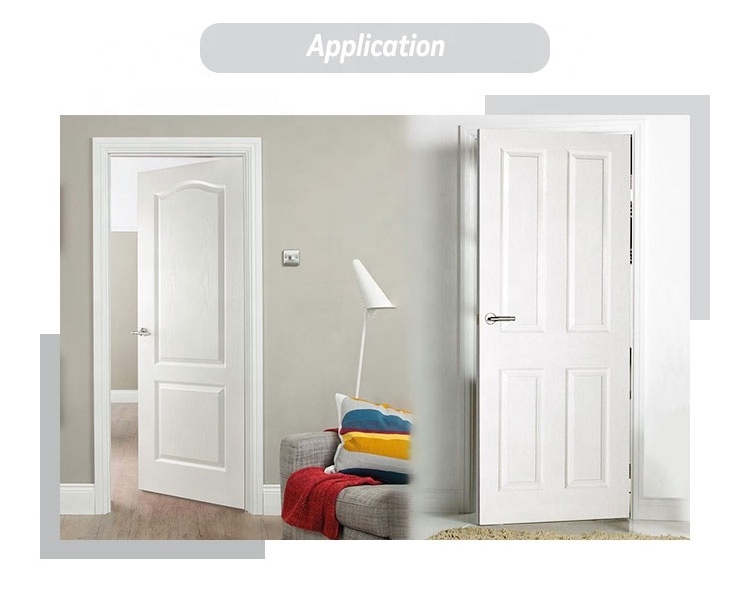 Cheap Price 6 panels white painted HDF interior wooden prehung moulded door for apartment