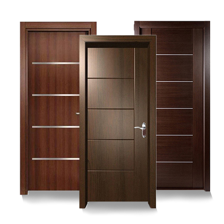 Factory price soundproof Interior wooden melamine hotel doors with smart security card lock