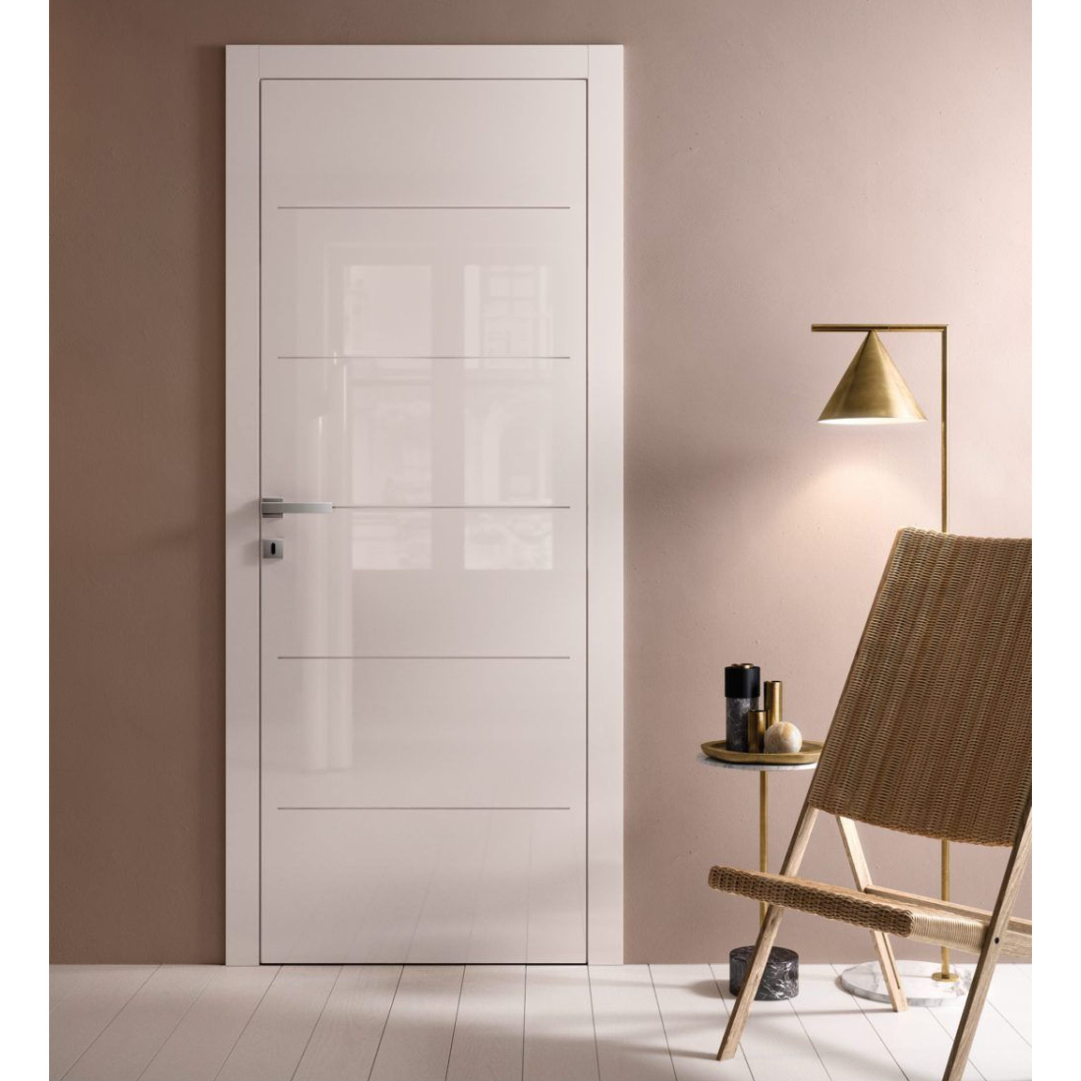 Flush Design 5-panel Pre-hung Honeycomb Core White Interior Hollow Doors