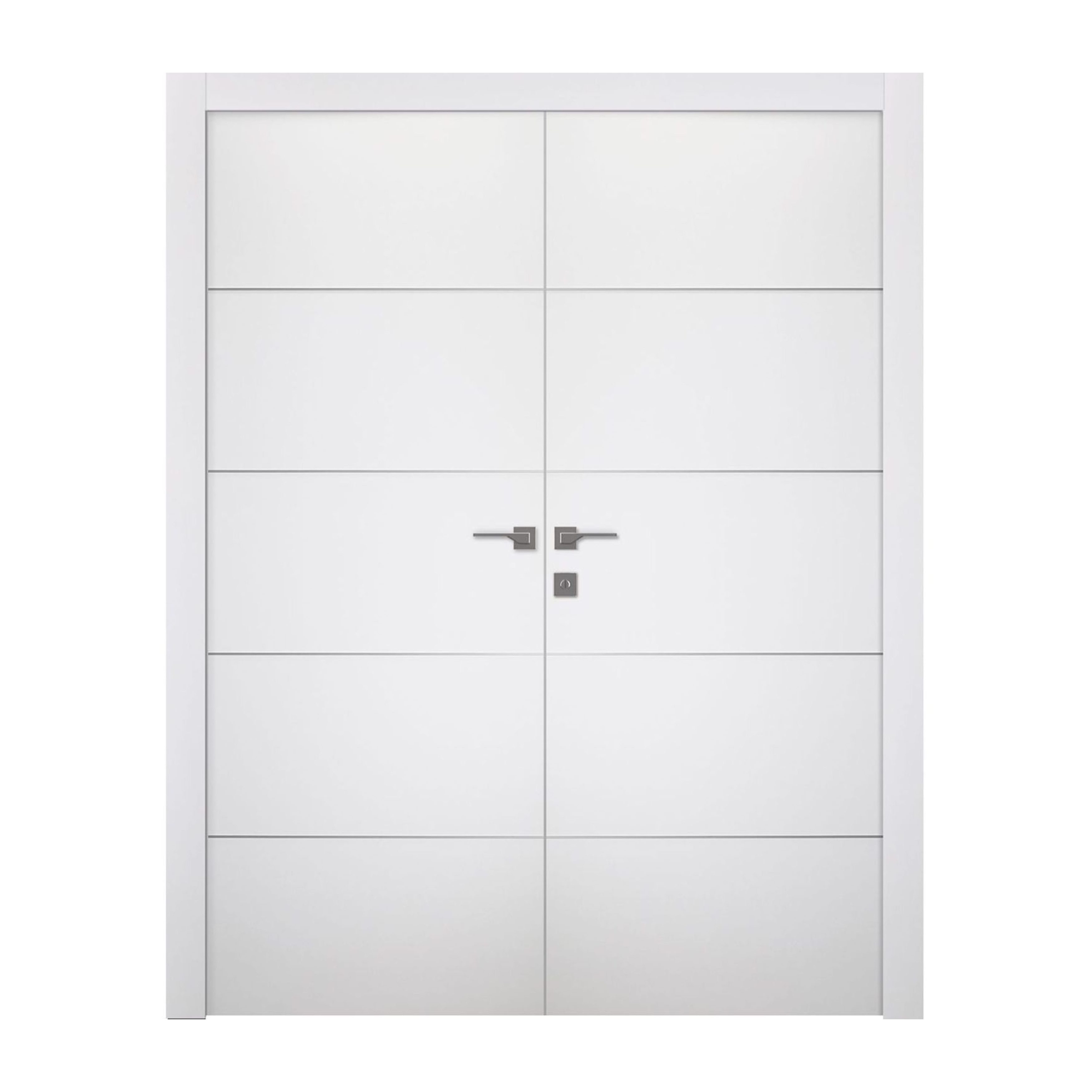 Flush Design 5-panel Pre-hung Honeycomb Core White Interior Hollow Doors