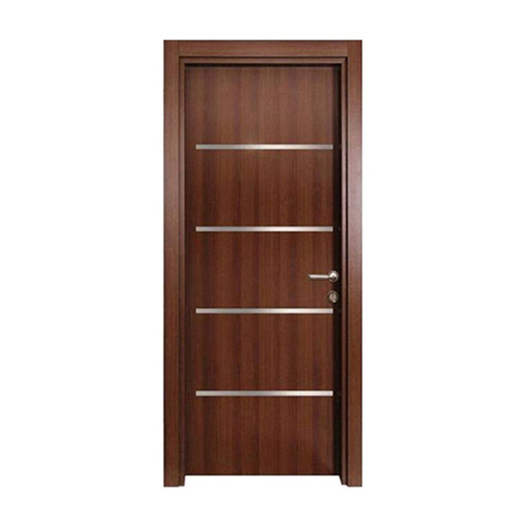 2020 New Material Popular Solid Wood Doors Interior Doors with Aluminium Strips inlay