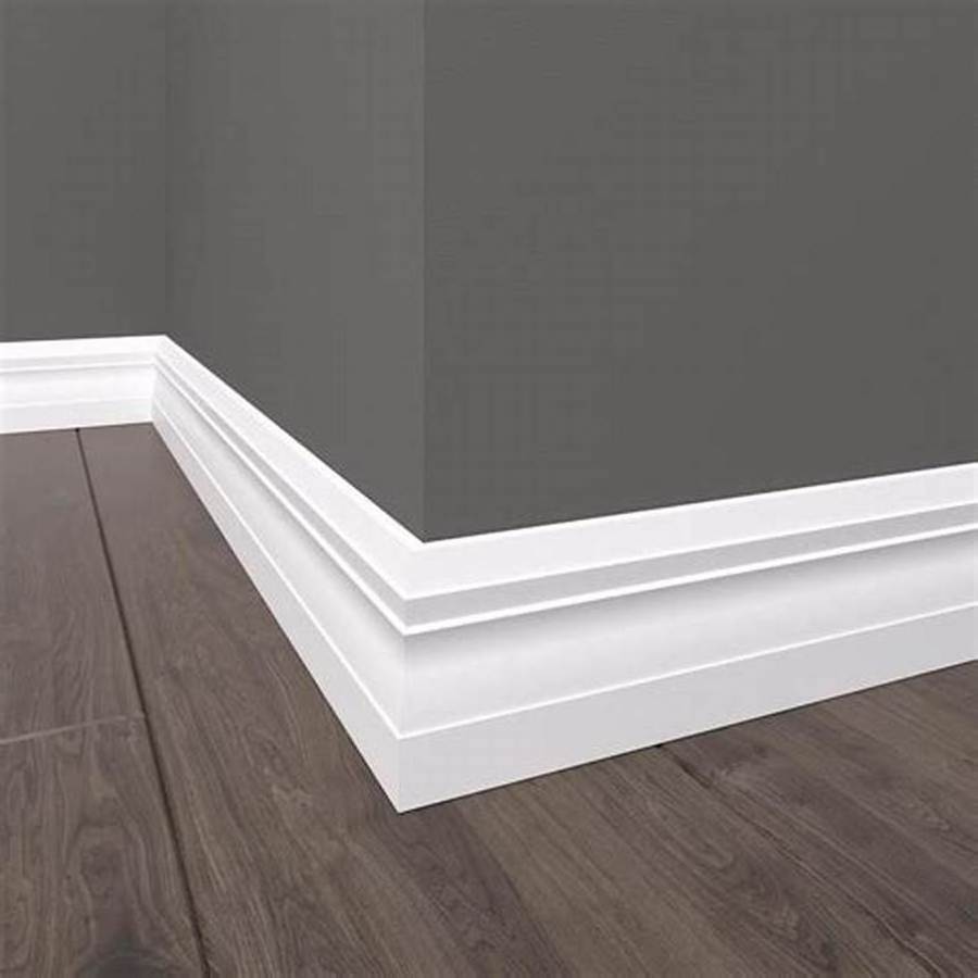 Cheap American Popular Colonial Baseboard Pine White Primed Baseboard Wood Trim Mouldings