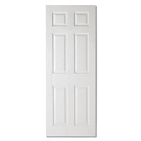 Cheap Price 6 panels white painted HDF interior wooden prehung moulded door for apartment