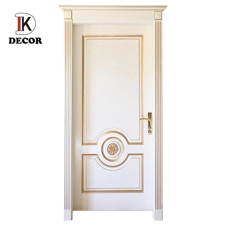 European Design Luxury Interior House Russian Fancy Carving Red wood Solid Wooden Door