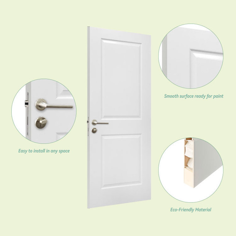 Cheap Price Prehung Hollow Core MDF Interior White Wooden HDF Moulded Doors