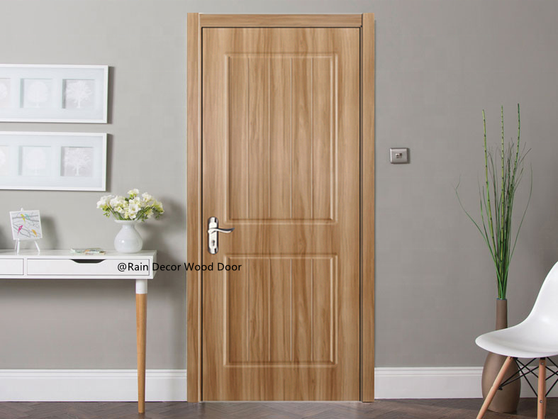 White Oak Hollow Core Wood  Panel Swing Flush PVC Door for Houses Interior