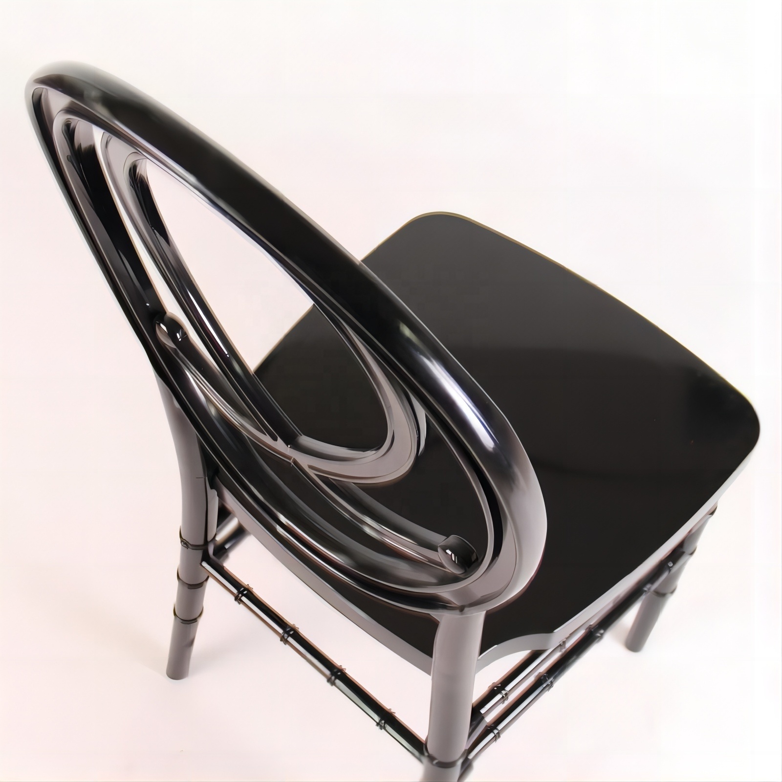 Perfect Quality Black Resin Plastic Events Stackable Wedding Banquet Tiffany Oval Phoenix Chairs